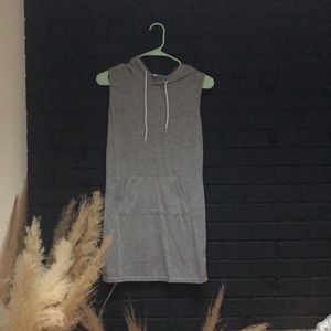 Grey dress with hood